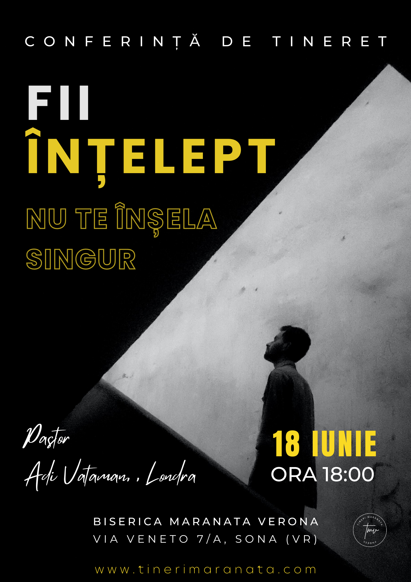 Afișul evenimentului Conferință de tineret: „Fii înțelept. Nu te înșela singur!”